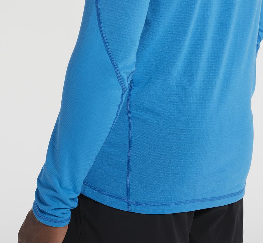 Hoka Australia One One 1/2 Zip Midlayer - Mens Tops Blue - SQWIF-7049